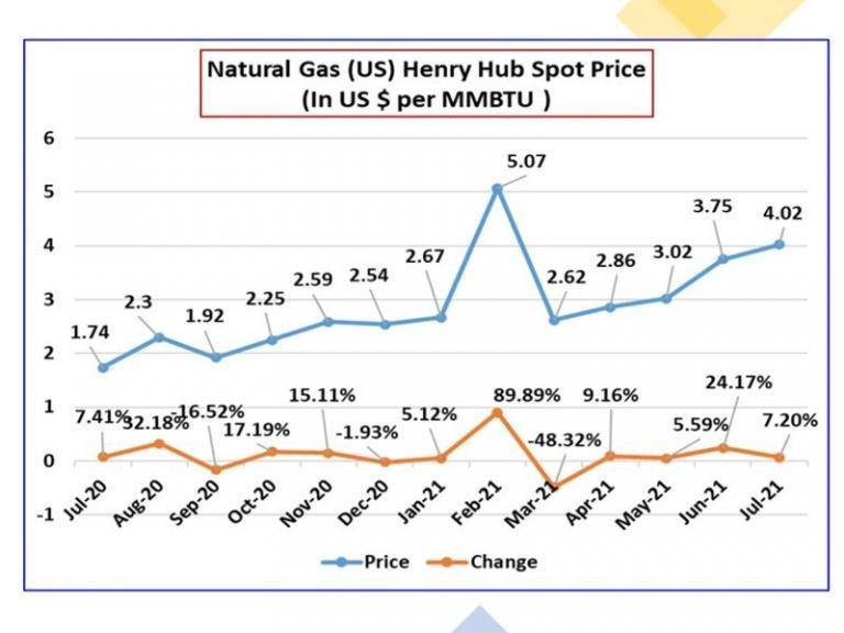 Henry Hub Natural Gas Monthly Price Updates July'21